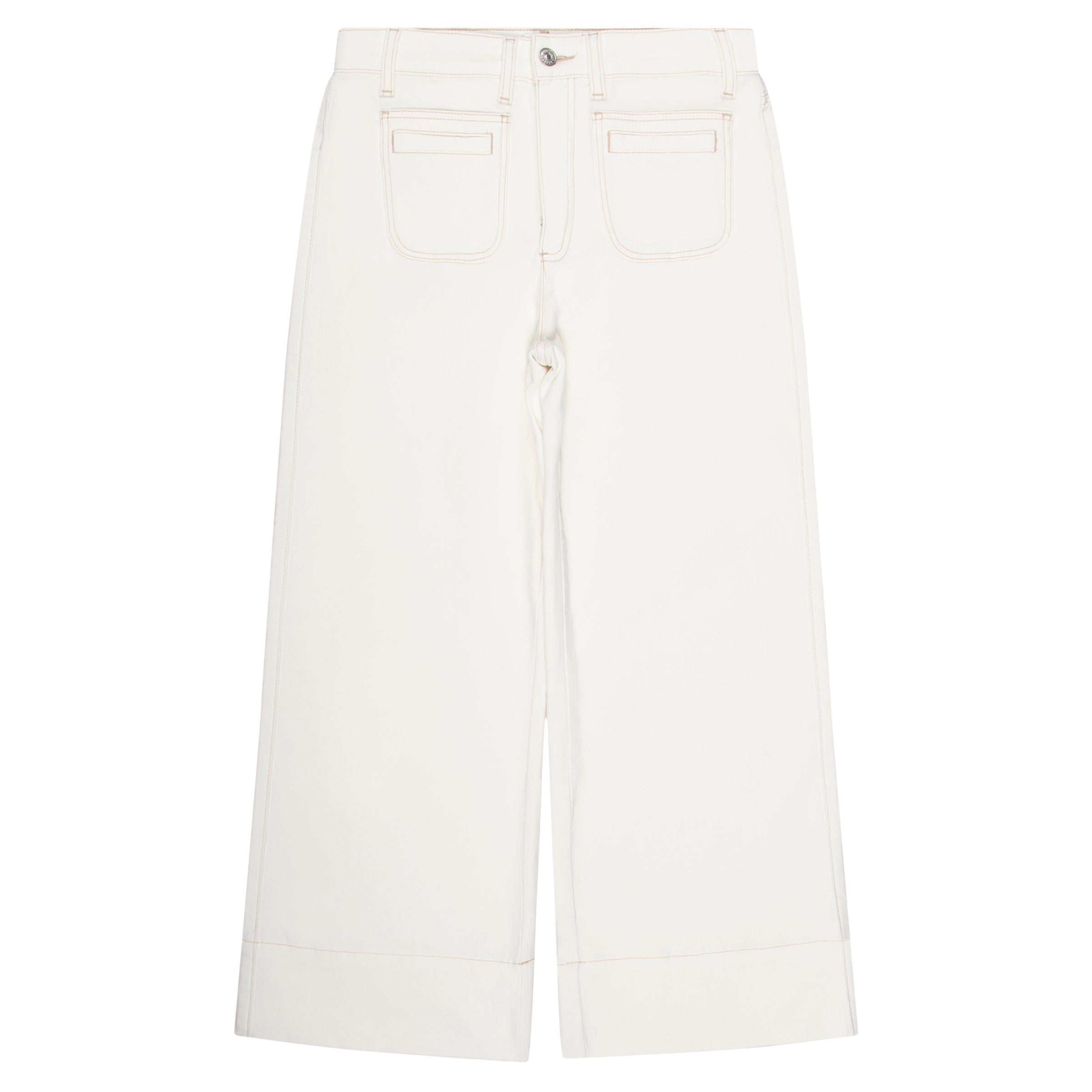 White pants on a white background