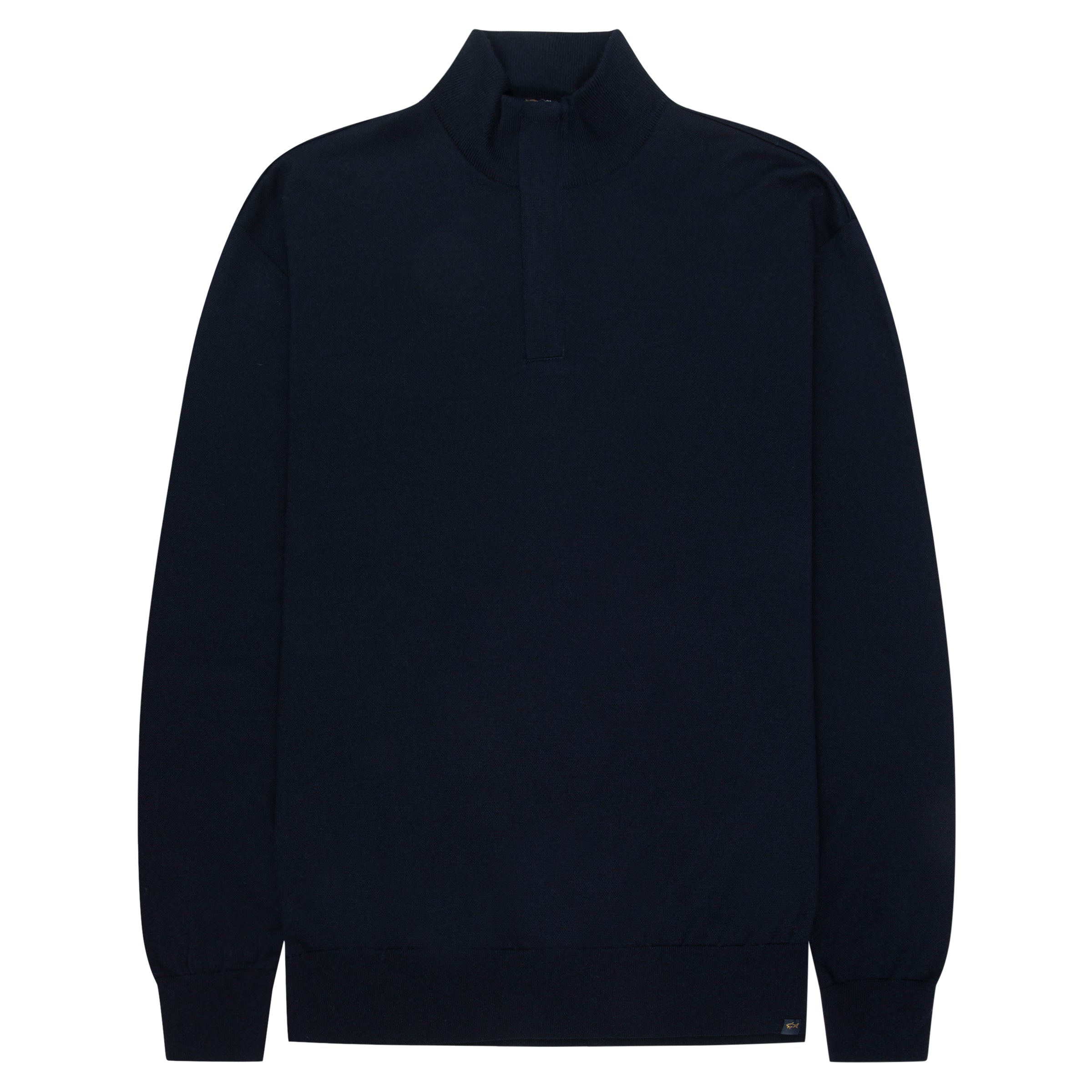 Paul & Shark Navy Knitted LS 1/4 Zip Sweater
