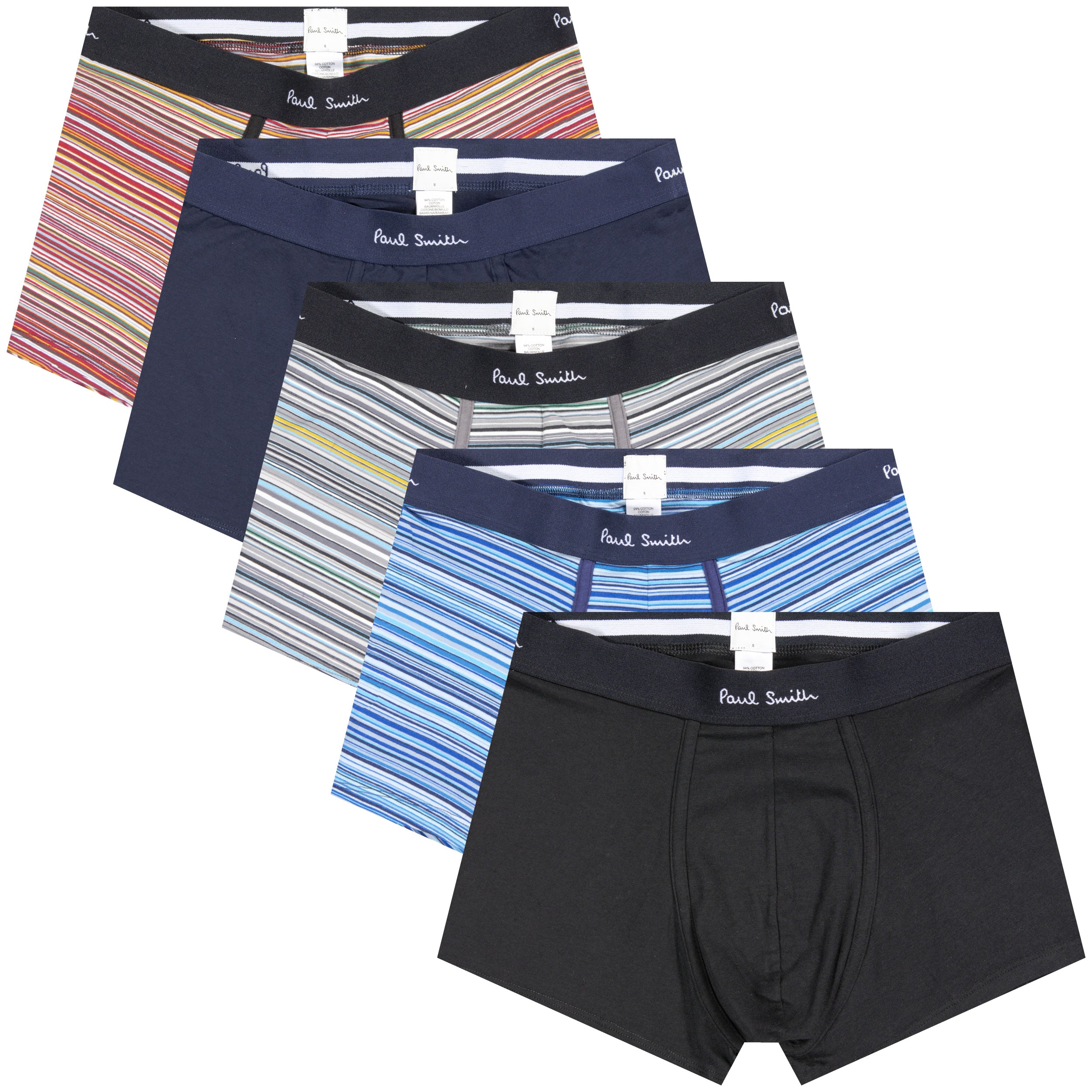 Paul Smith 5 Pack Stripe Boxer Pack Navy/Multi