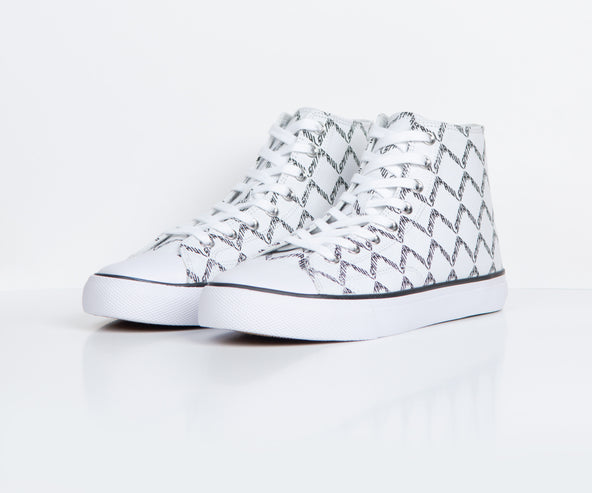 Paul Smith PS Carver High Top Geo Printed Trainer White