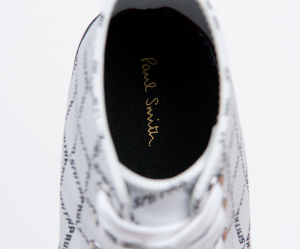 Paul Smith PS Carver High Top Geo Printed Trainer White