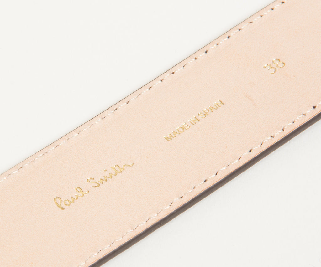 Paul Smith Signature Multi Stripe Keeper Belt Chocolate Brown