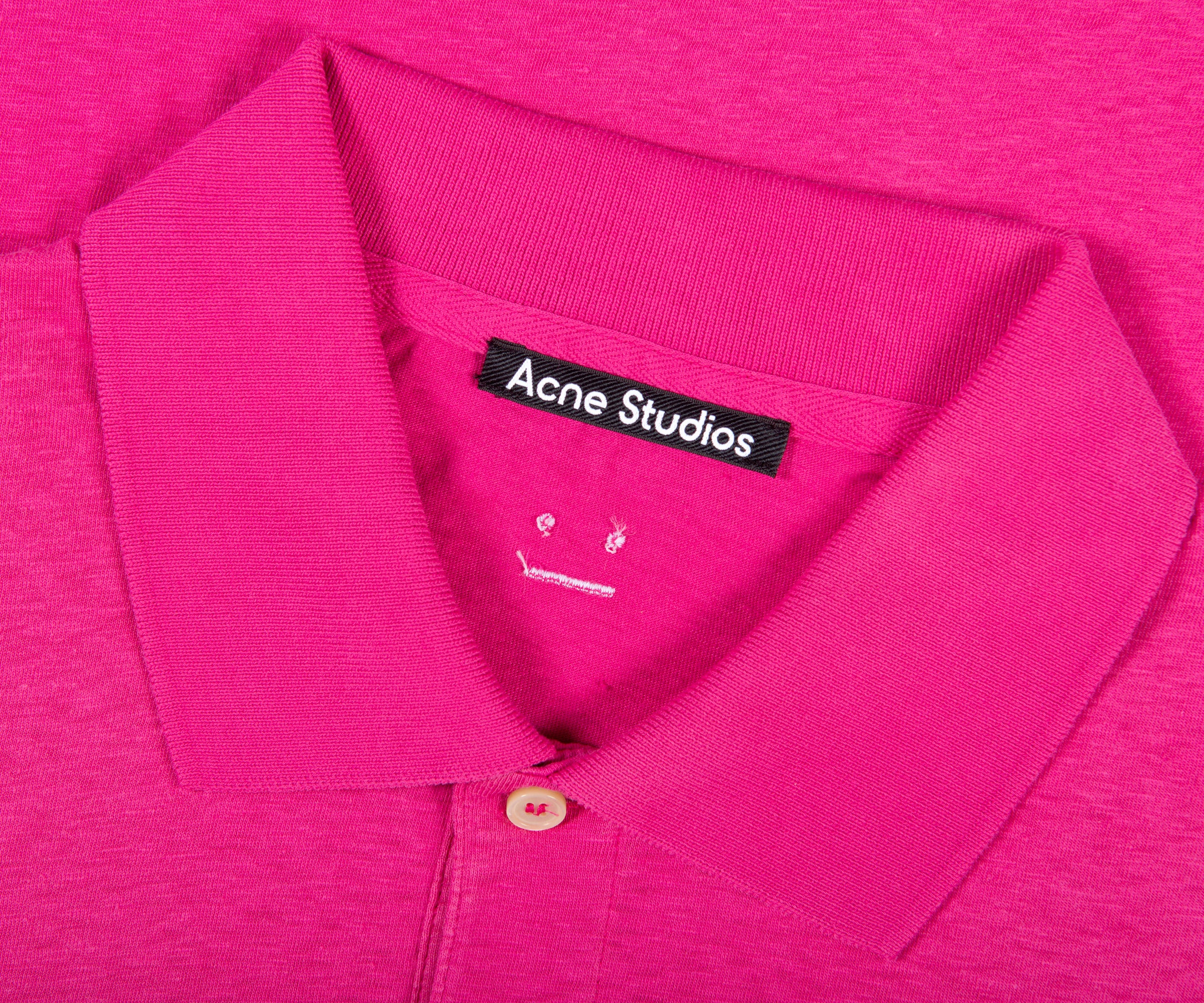 Acne Studios 'Face Logo' Polo Fuchsia Pink