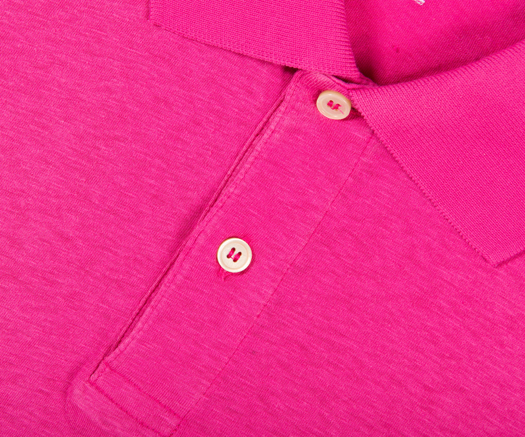 Acne Studios 'Face Logo' Polo Fuchsia Pink