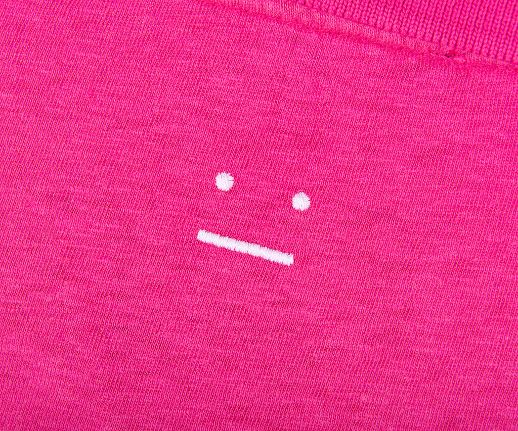 Acne Studios 'Face Logo' Polo Fuchsia Pink