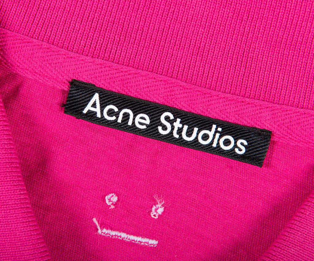 Acne Studios 'Face Logo' Polo Fuchsia Pink