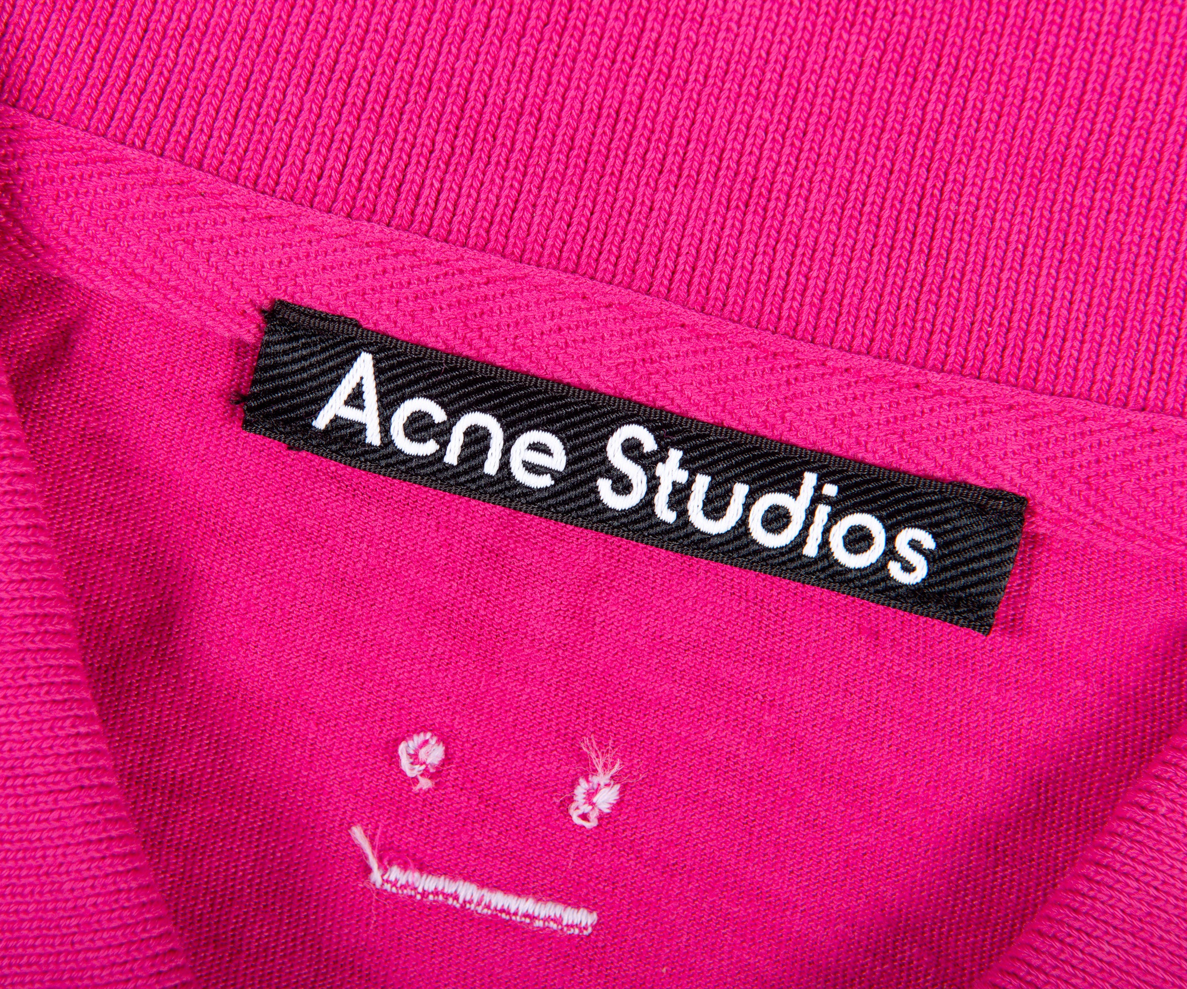 Acne Studios 'Face Logo' Polo Fuchsia Pink