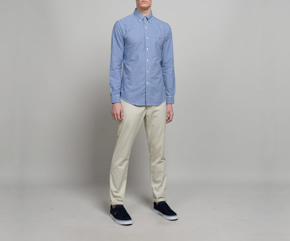 Polo Ralph Lauren 'Slim Fit' Gingham Oxford Shirt Blue/White