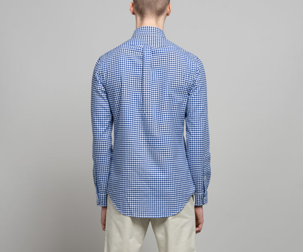 Polo Ralph Lauren 'Slim Fit' Gingham Oxford Shirt Blue/White