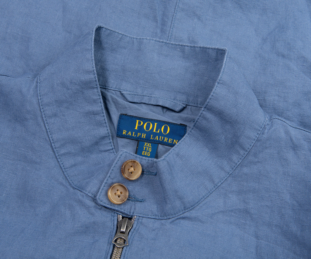 Ralph Lauren Blue Linen Harrington Jacket