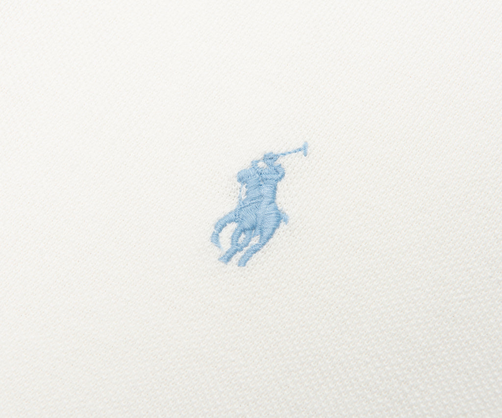 Blue logo of a person on a horse on a white background