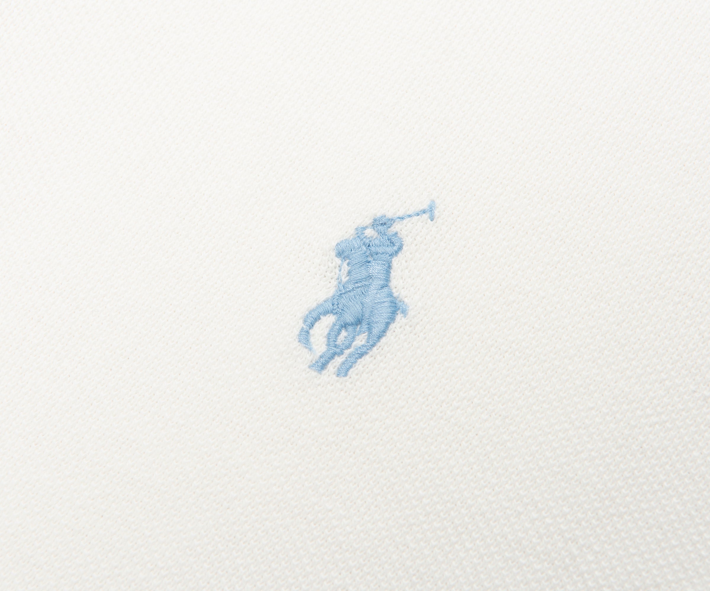 Blue logo of a person on a horse on a white background