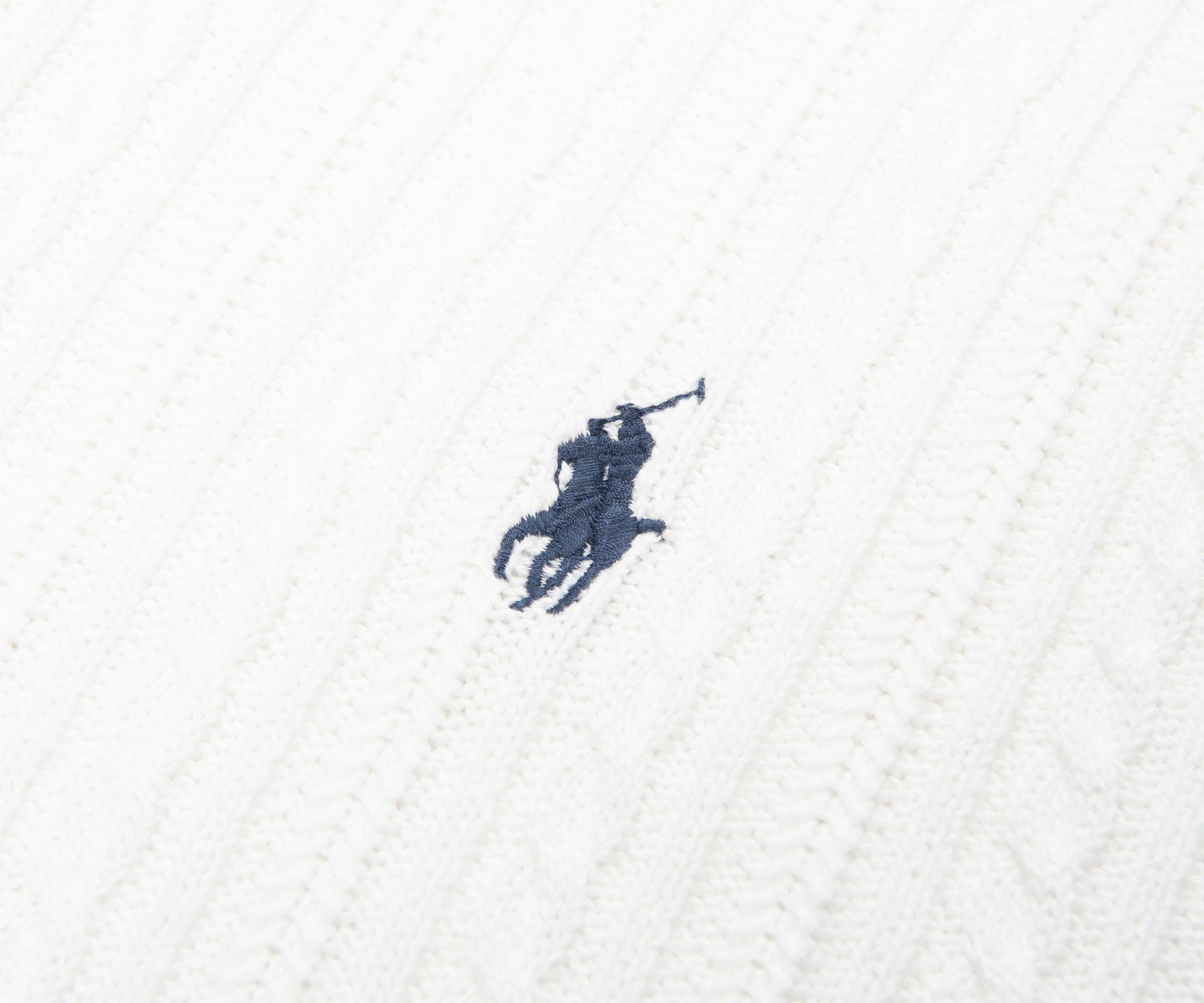 Ralph Lauren White Cable Knit SS Polo