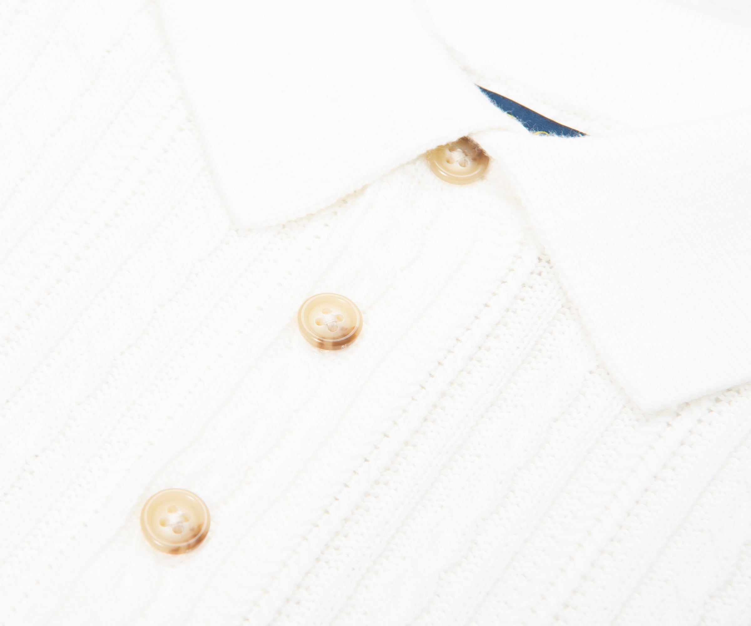 Ralph Lauren White Cable Knit SS Polo