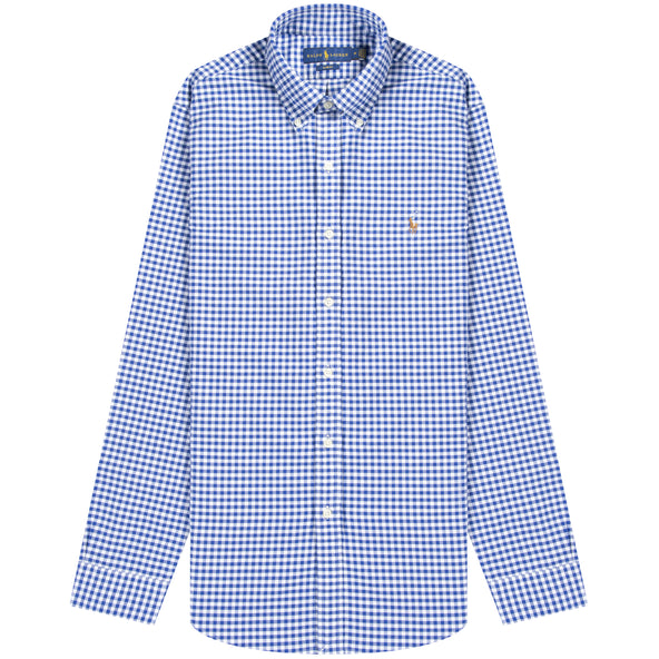 Polo Ralph Lauren 'Slim Fit' Gingham Oxford Shirt Blue/White