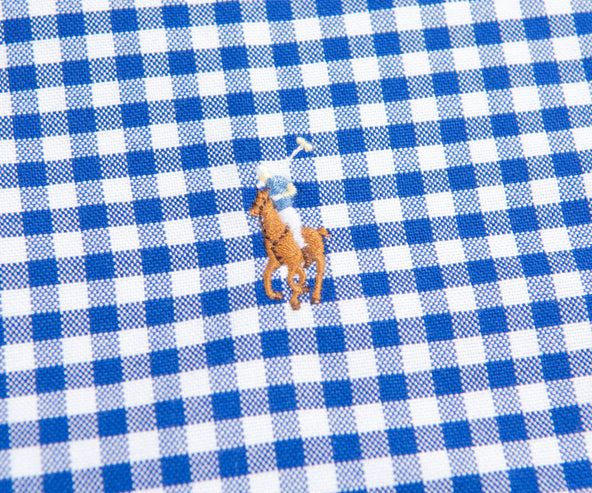 Polo Ralph Lauren 'Slim Fit' Gingham Oxford Shirt Blue/White