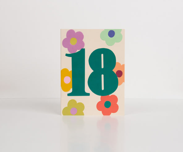 Raspberry Blossom '18' Colourful & Floral Birthday Card