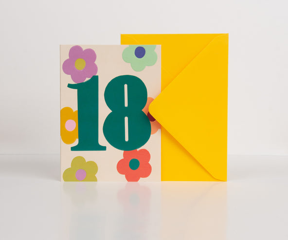 Raspberry Blossom '18' Colourful & Floral Birthday Card