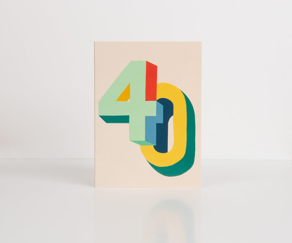 Raspberry Blossom '40' Bright Colourful 3D Birthday Card