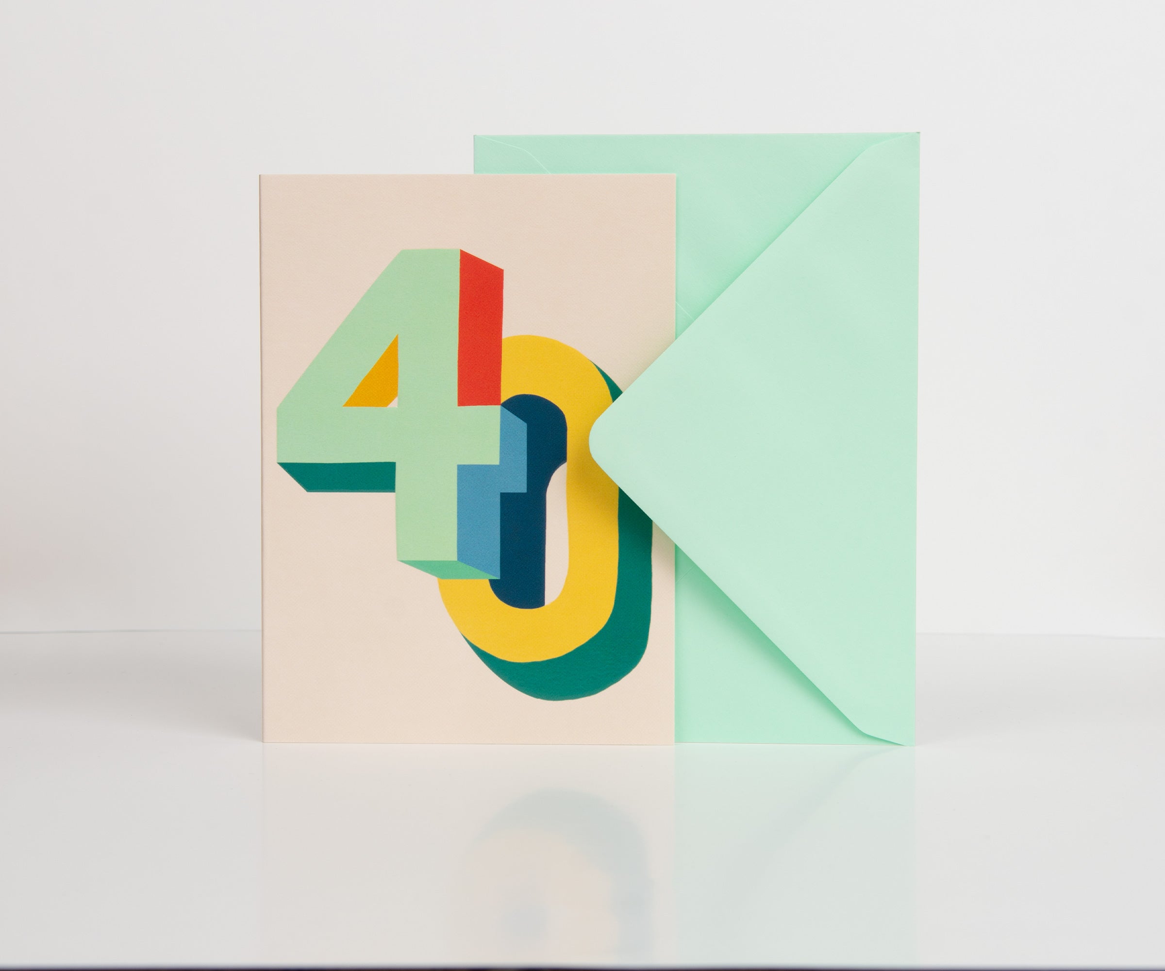 Raspberry Blossom '40' Bright Colourful 3D Birthday Card