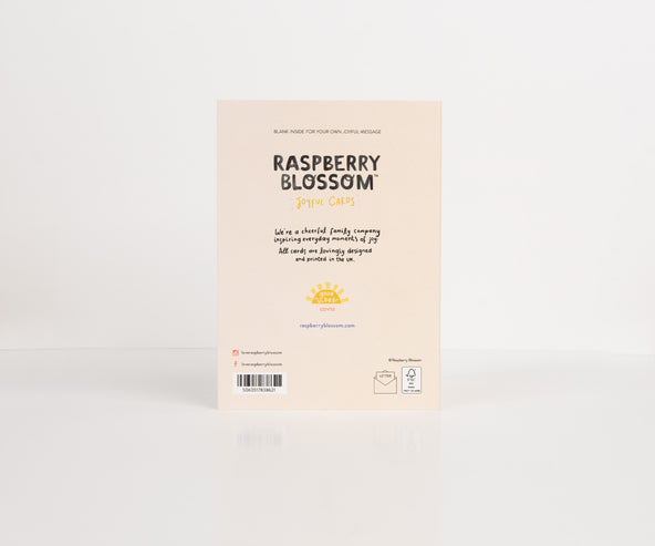 Raspberry Blossom '50' Rainbow Colourful Birthday Card