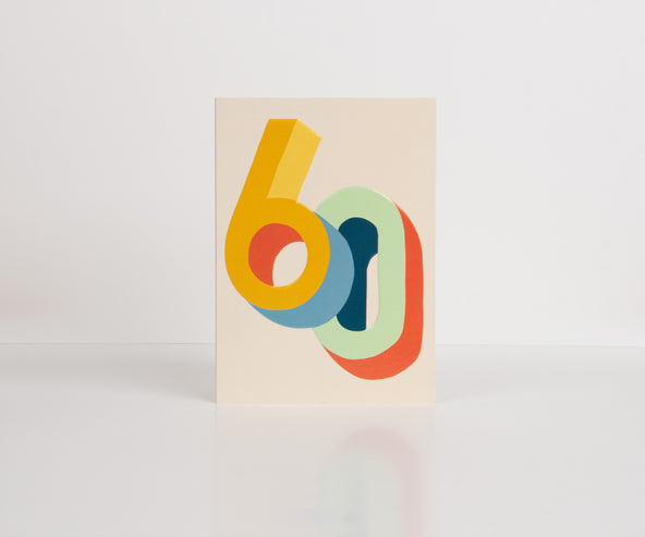 Raspberry Blossom '60' Bright Colourful 3D Birthday Card