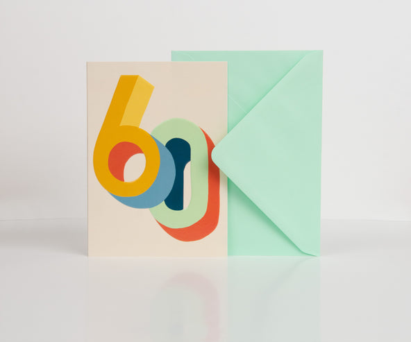 Raspberry Blossom '60' Bright Colourful 3D Birthday Card
