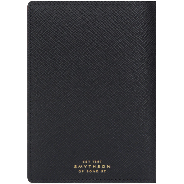 Smythson Passport Leather Cover Black