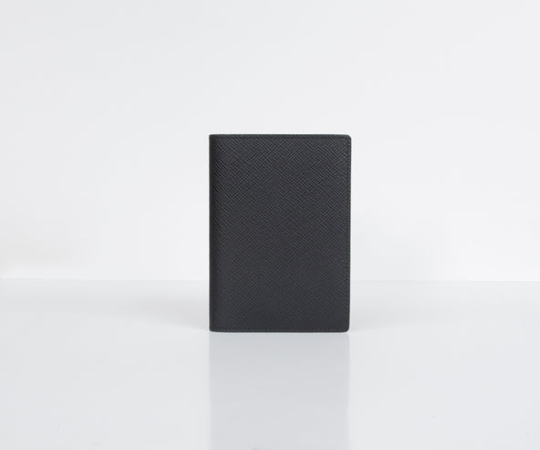 Smythson Passport Leather Cover Black