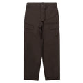 Dark brown cargo pants on a white background