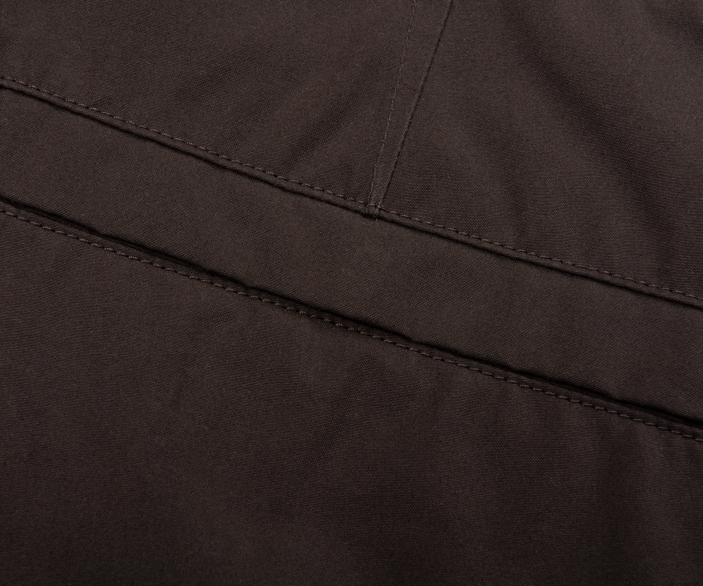 Close-up of a dark brown fabric texture