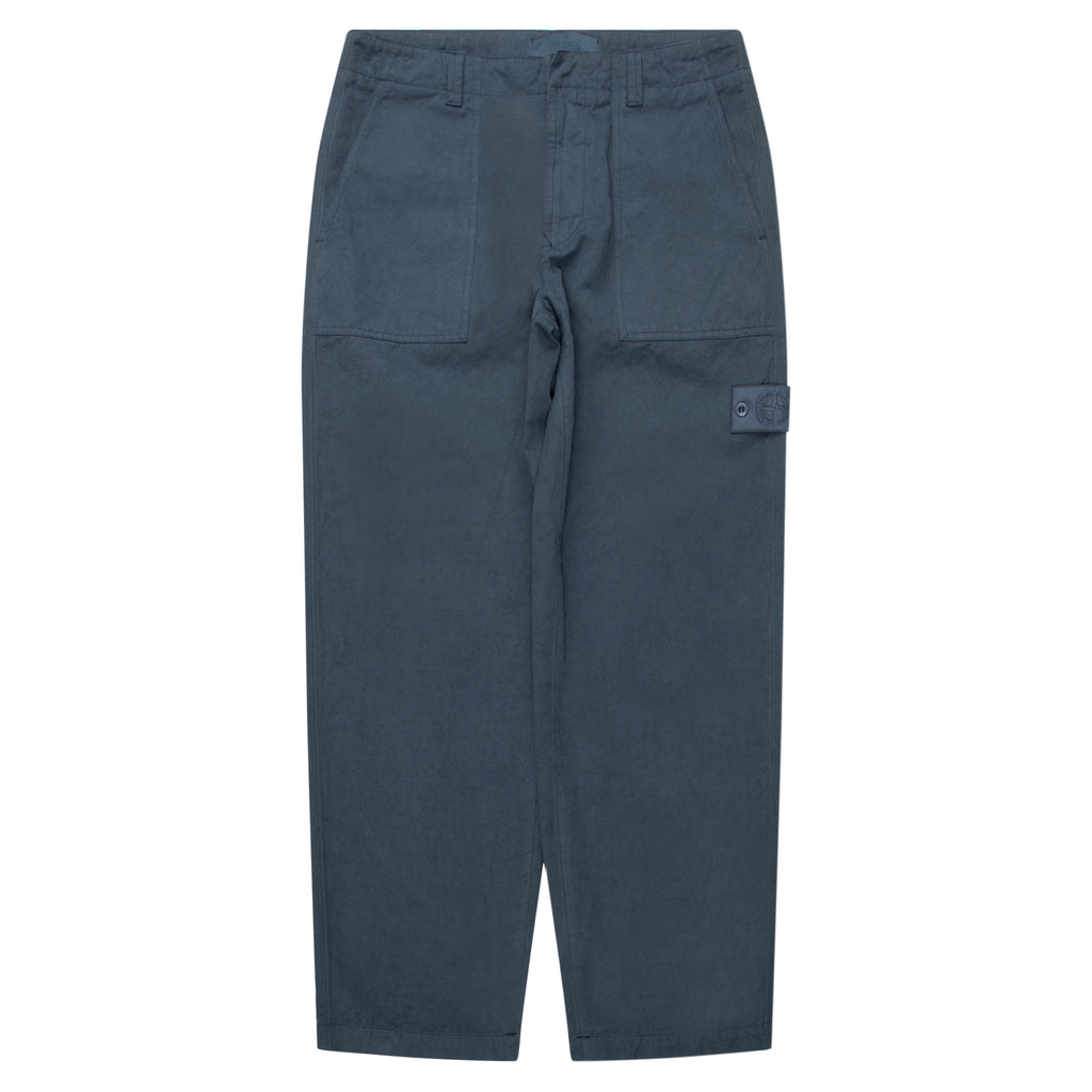 Dark gray pants with multiple pockets on a white background