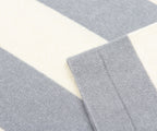 Close-up of gray and white striped fabric