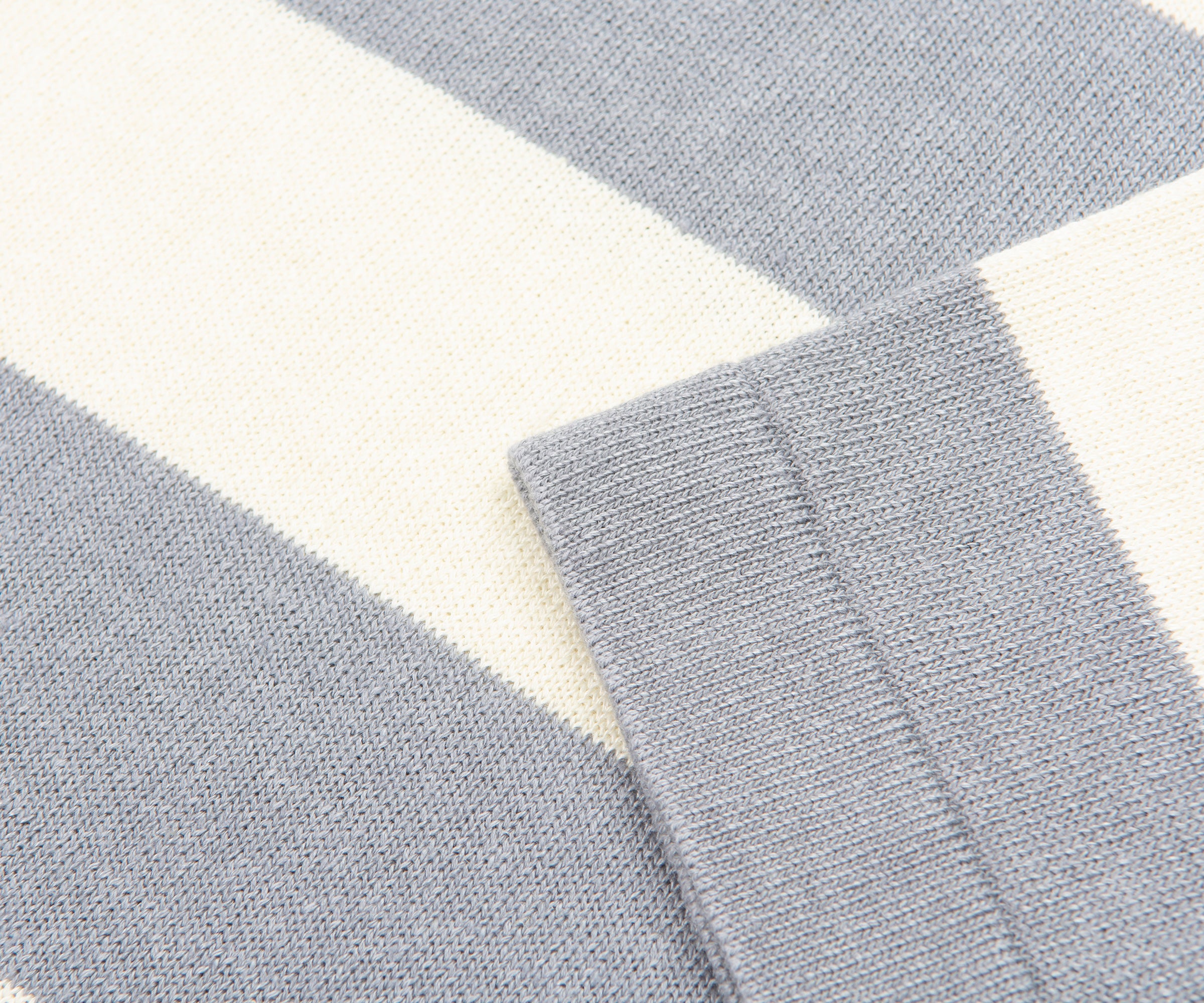 Close-up of gray and white striped fabric