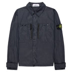 Dark gray jacket with a brand logo on a white background