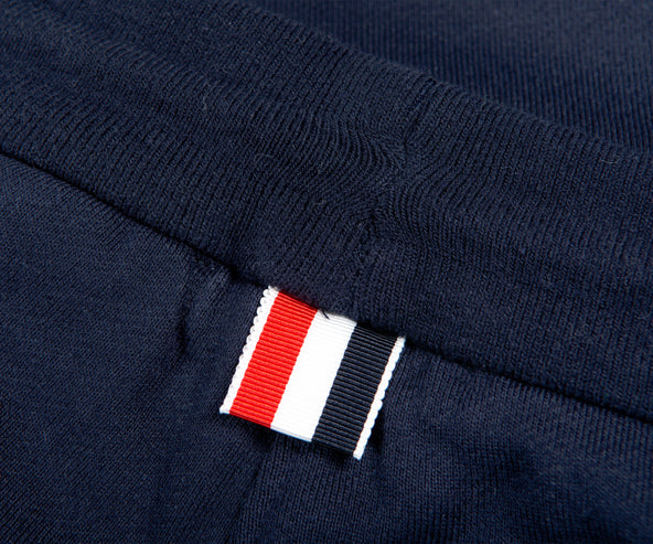 Thom Browne 'COTTON LOOPBACK KNIT' ENGINEERED 4-BAR SWEAT SHORTS NAVY
