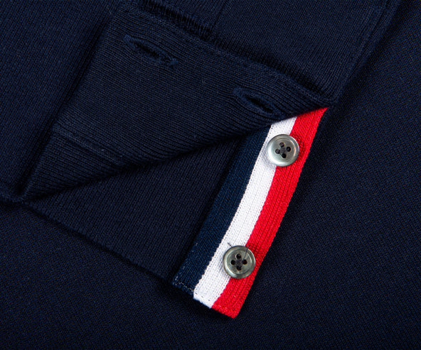 Thom Browne 'LOOPBACK JERSEY KNIT' 4-BAR CREW NECK SWEATSHIRT NAVY