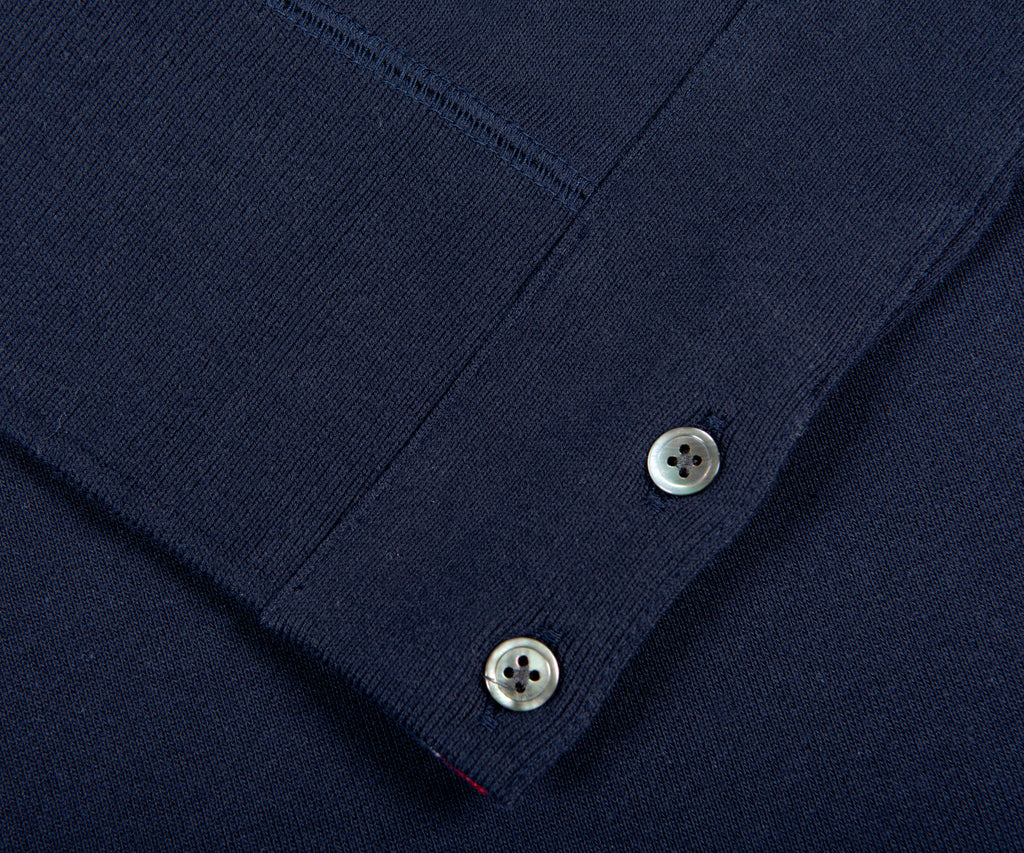 Thom Browne LOOPBACK JERSEY KNIT 4-BAR CREW NECK SWEATSHIRT NAVY