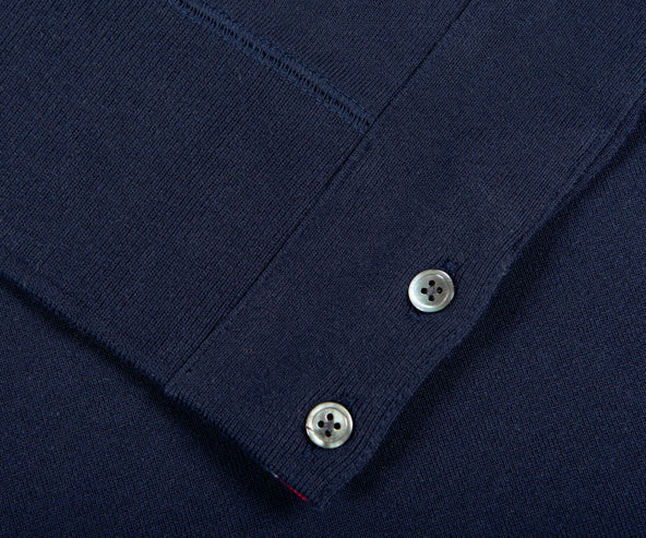 Thom Browne 'LOOPBACK JERSEY KNIT' 4-BAR CREW NECK SWEATSHIRT NAVY