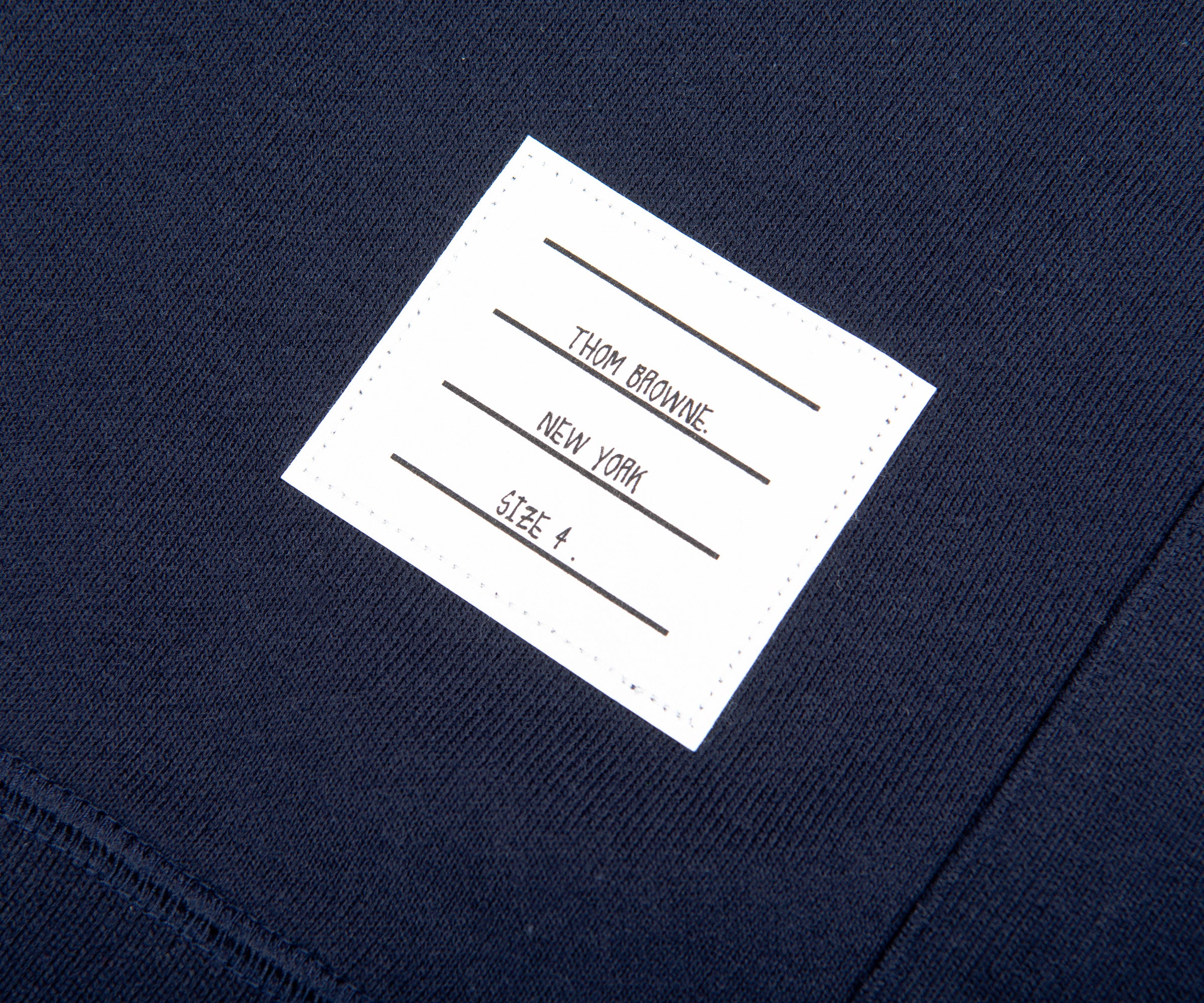 Thom Browne LOOPBACK JERSEY KNIT 4-BAR CREW NECK SWEATSHIRT NAVY