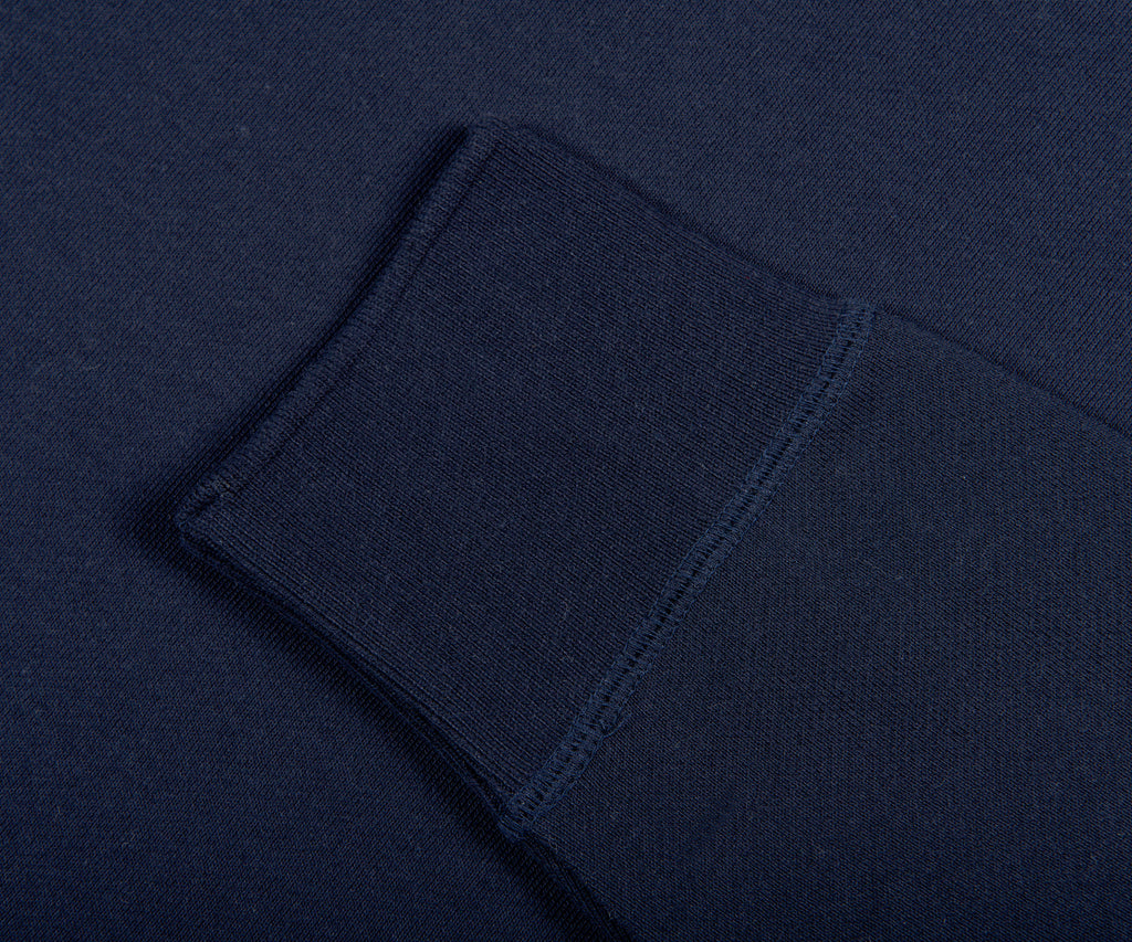 Thom Browne LOOPBACK JERSEY KNIT 4-BAR CREW NECK SWEATSHIRT NAVY