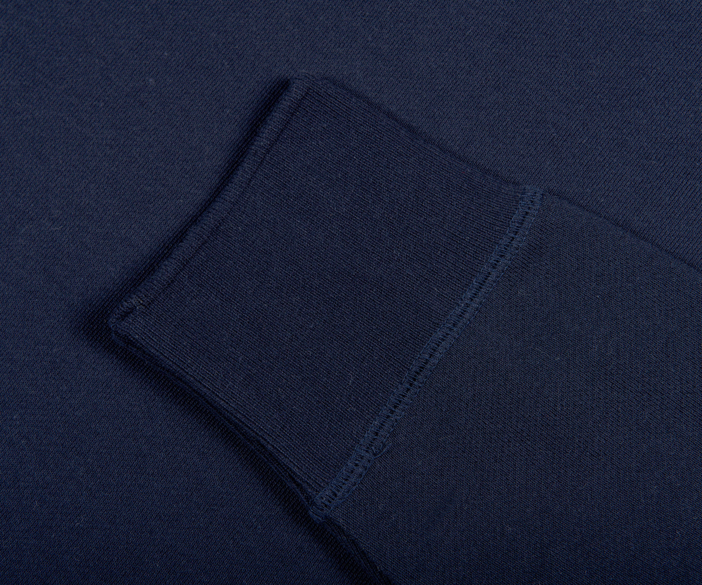 Thom Browne LOOPBACK JERSEY KNIT 4-BAR CREW NECK SWEATSHIRT NAVY