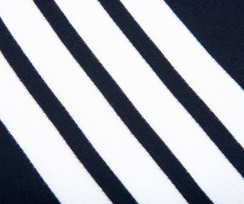 Thom Browne LOOPBACK JERSEY KNIT 4-BAR CREW NECK SWEATSHIRT NAVY