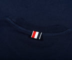 Thom Browne LOOPBACK JERSEY KNIT 4-BAR CREW NECK SWEATSHIRT NAVY