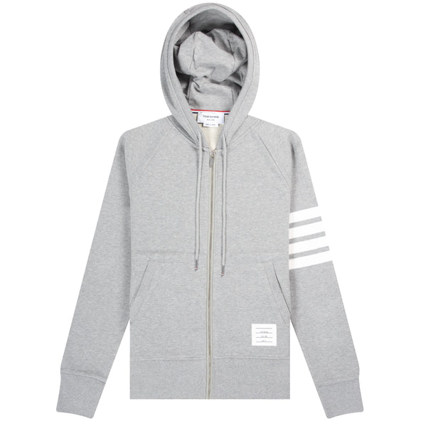 Thom Browne LOOPBACK JERSEY KNIT ENGINEERED 4-BAR CLASSIC HOODIE LIGHT GREY