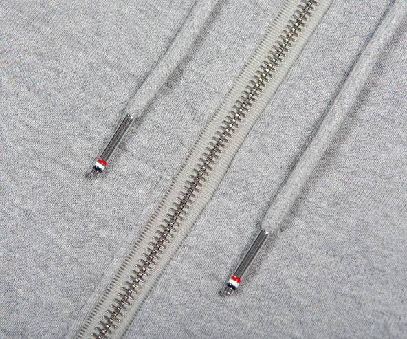 Thom Browne LOOPBACK JERSEY KNIT ENGINEERED 4-BAR CLASSIC HOODIE LIGHT GREY