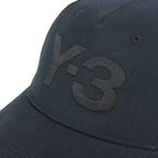 Black cap with a logo on a white background