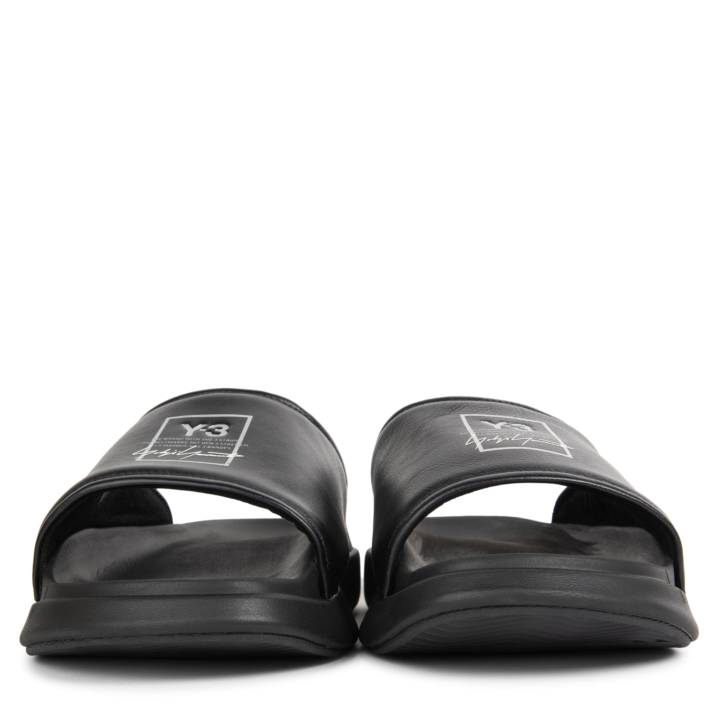 Black slides with a logo on a white background
