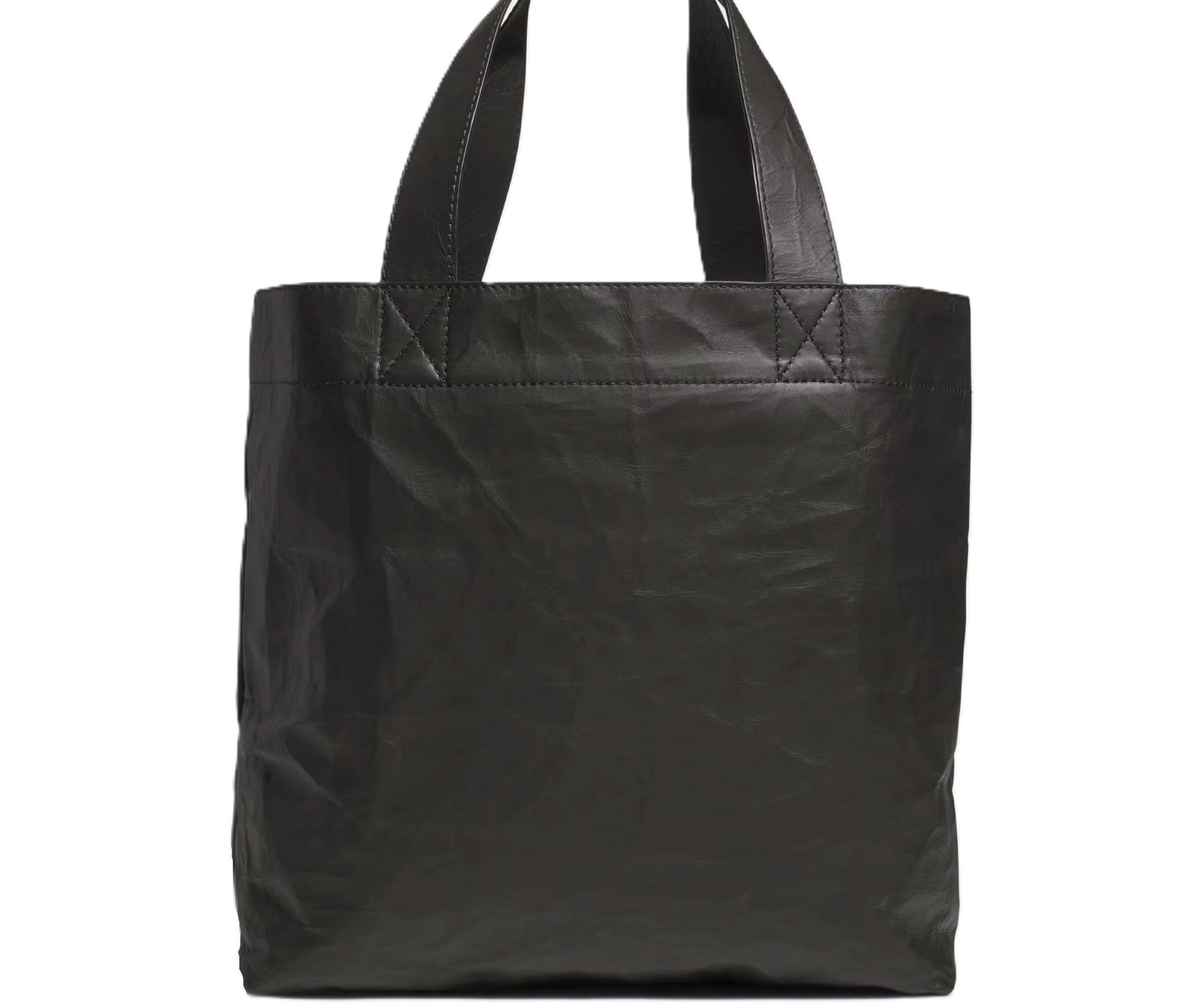 Black tote bag on a white background
