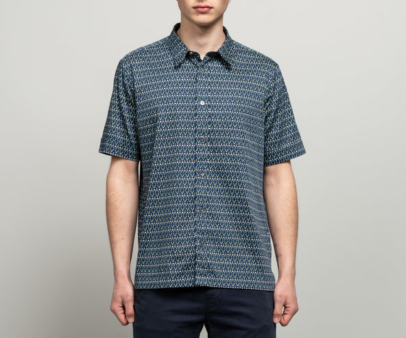 Paul Smith Zig Zag Cotton Print Shirt Green
